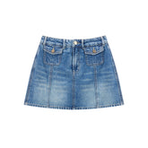 Women's Washed A-Line Denim Mini Skirt